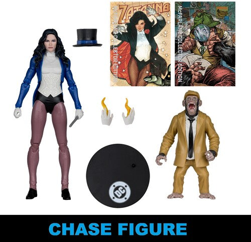 MCFarlane Toys - DC Multiverse 7" - McFarlane Collector Edition #53: Zatanna (DC Classic) Action Figure with Detective Chimp GUARUNTEED CHASE