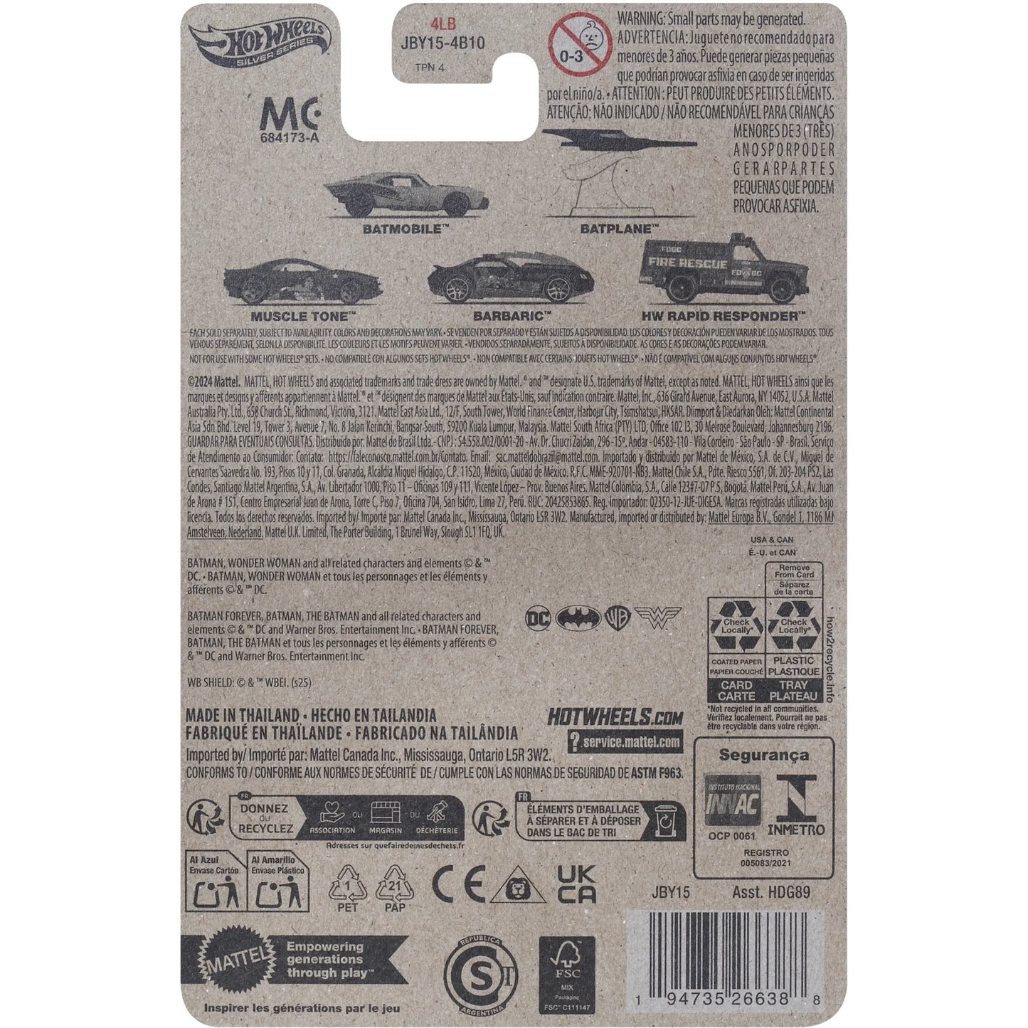 Mattel - Hot Wheels 1:64 Silver Series Batman Set of 5