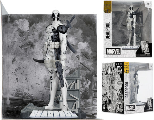 Pre Order McFarlane Toys: Gold Label - The New Mutants #98 - Marvel Collection - 1:10 Deadpool (LINE ART)