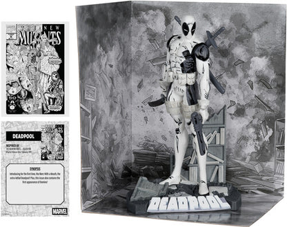 Pre Order McFarlane Toys: Gold Label - The New Mutants #98 - Marvel Collection - 1:10 Deadpool (LINE ART)