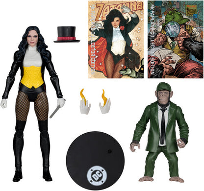 MCFarlane Toys - DC Multiverse 7" - McFarlane Collector Edition #53: Zatanna (DC Classic) Action Figure with Detective Chimp (Styles May Vary)