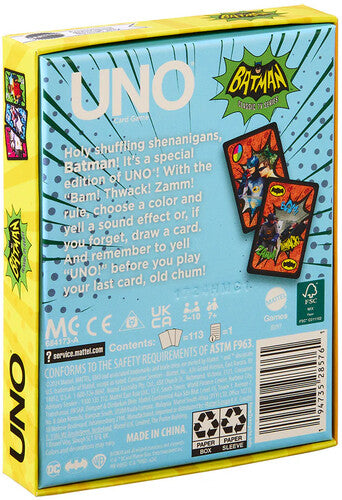 Pre Order Mattel Collectible - UNO Fandom Batman: Classic TV Series Deck (DC)