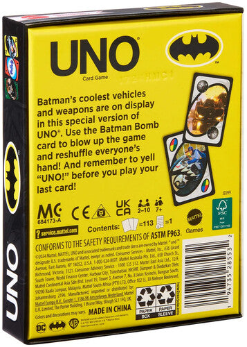 Mattel Collectible - UNO Fandom Batman: Batmobiles & Gadgets Deck (DC)