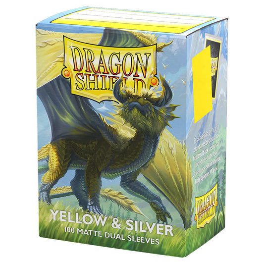 Dragon Shield: Deck Protector: Dual Matte: Yellow & Silver (100)