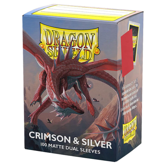 Dragon Shield Deck Protector: Dual Matte: Crimson & Silver (100)