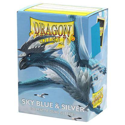 Dragon Shield Deck Protector: Dual Matte: Sky Blue & Silver